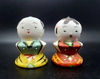 Kokeshi Doll Kimono Salt and Pepper Shaker Set