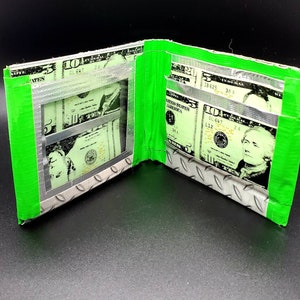 Money Printed Duct Tape Cartera de cinta adhesiva doble