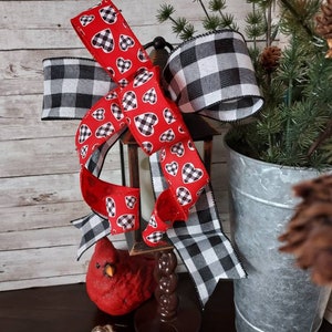 Valentine bow, Lantern bow, Valentine lantern bow, Valentine wreath bow, wreath bow,Valwntine mailbox bow, valentine garage door bow