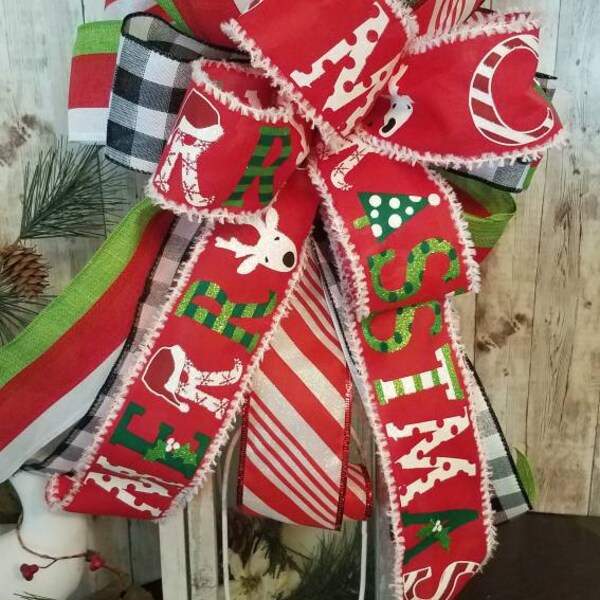 White Christmas Bow Etsy