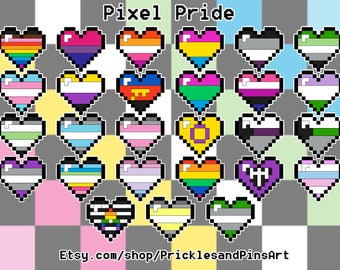Pixel Pride Hard Enamel Pins