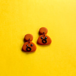 Schreiender Mann/Sternform/Minimalistisches Muster/Ohrringe aus Polymerclay/Handgefertigter Schmuck/Statement-Accessoires