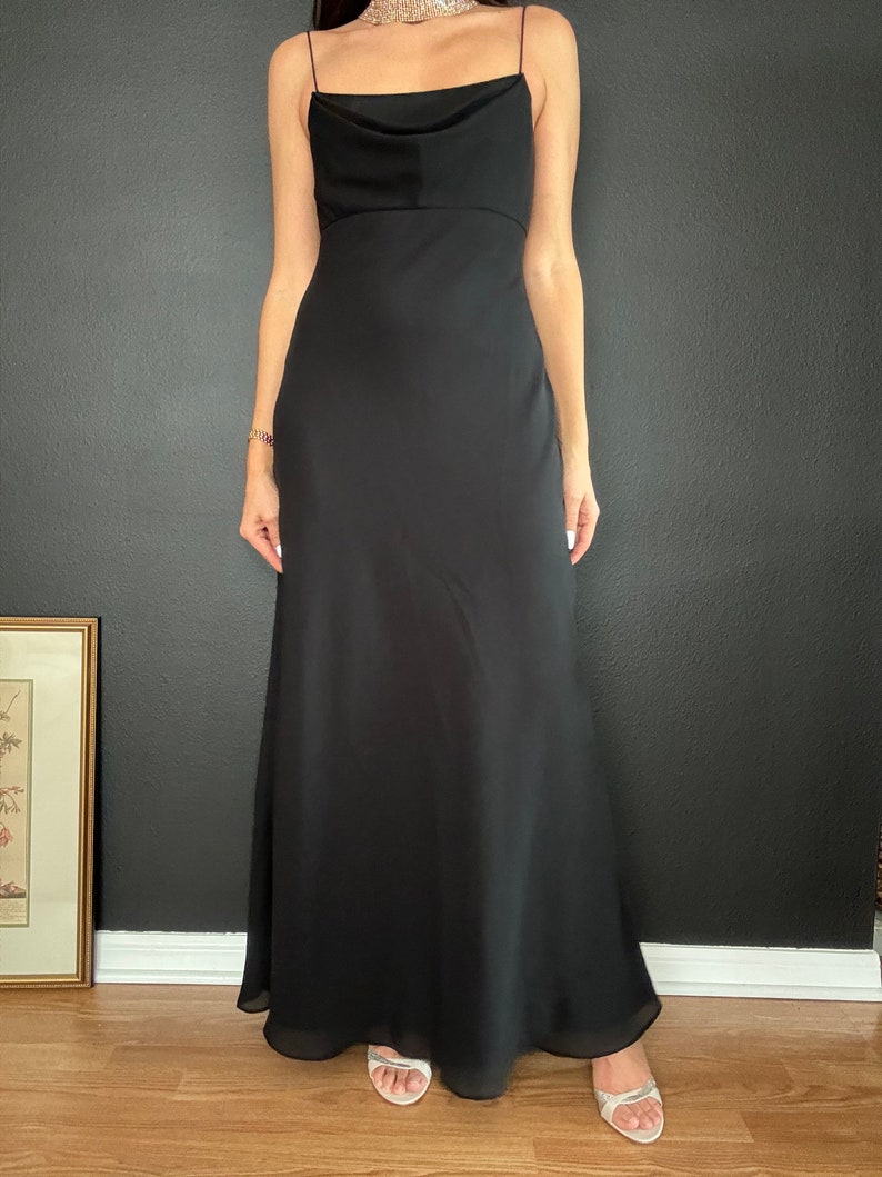 Vintage 90s Black Long Dress image 3