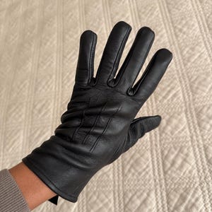 Vintage 90s Leather Bkack Gloves
