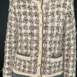 Vintage Pure Merino Wool Handknit Cardigan