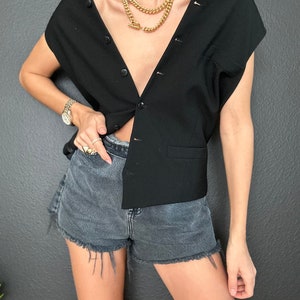 Vintage Pure Wool Unisex Black Vest