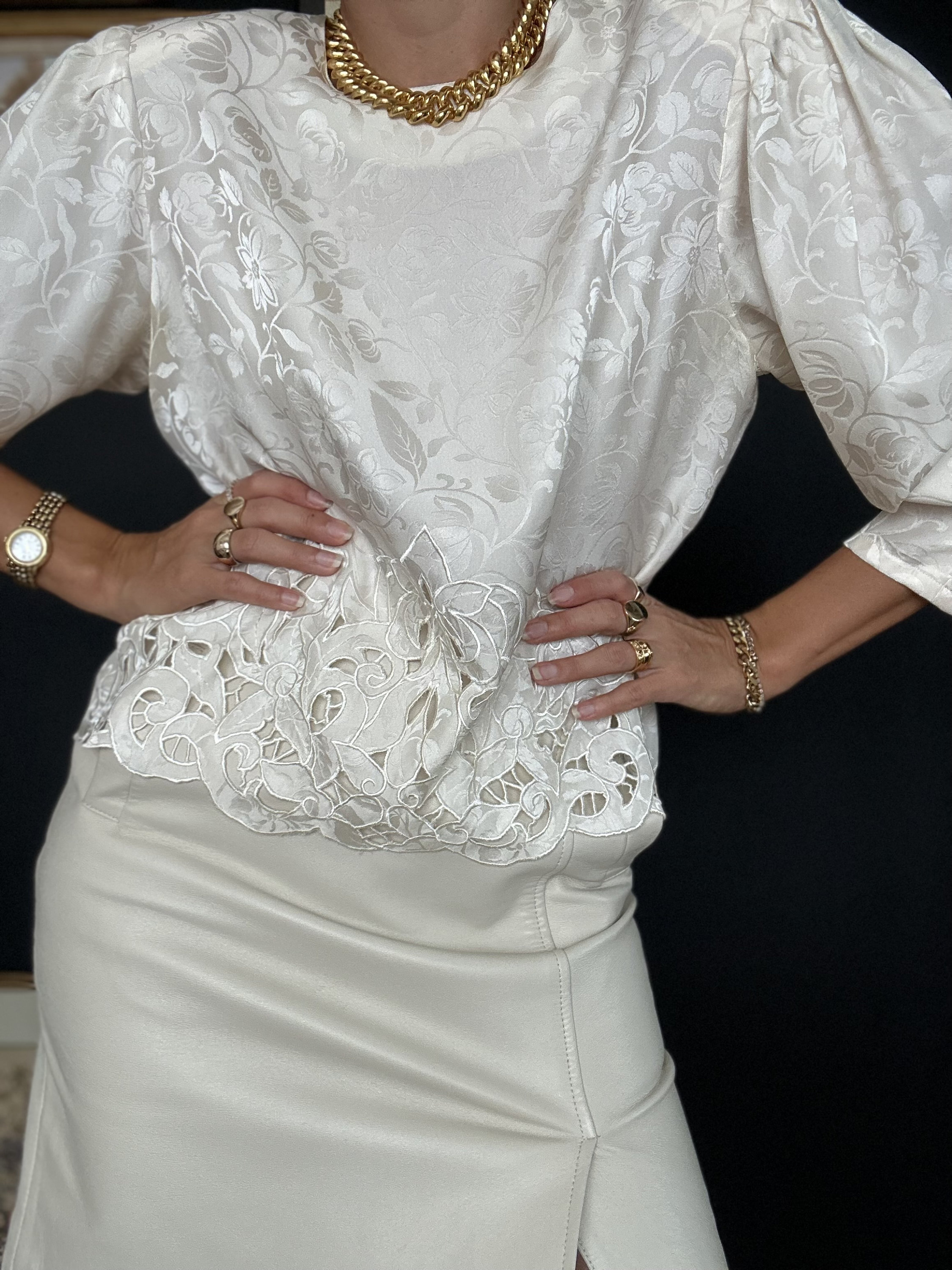 トップス 1980s NANCY JHONSON Silk Blouse トップス 1980s NANCY JHONSON Silk Blouse 1980s NANCY JHONSON