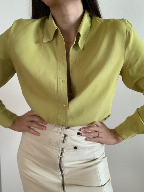 Vintage ANN TAYLOR LOFT Pure Silk Pistachio Blouse