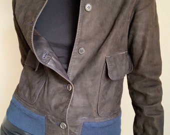 Vintage Absolutely Unique Hand Made  Genuine Suede Leather Brown Jacket