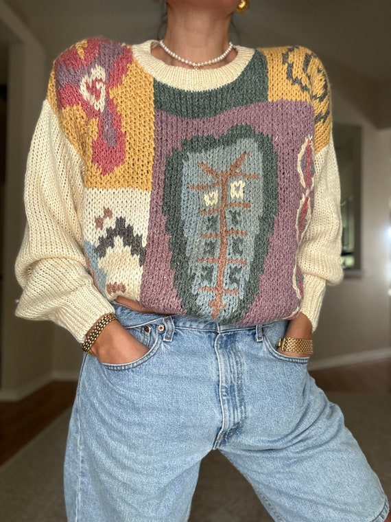 Vintage 90s Hand Made Ramie Pullover