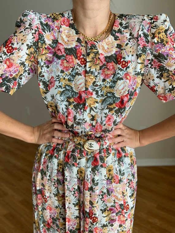 Vintage 80s floral Print Dress