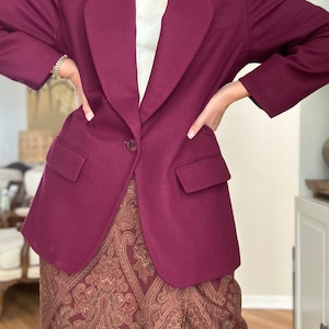 Vintage Pure Wool Burgundy Blazer made in USA