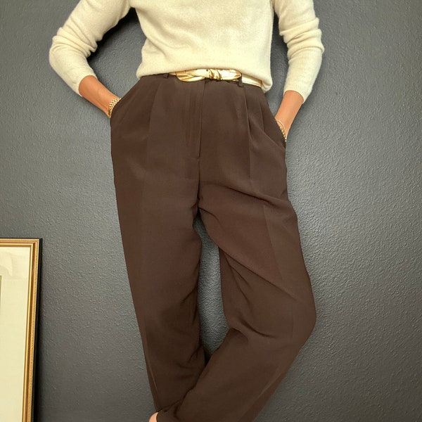 Vintage FOCUS 2000 Classic High Waisted Chocolate Trousers