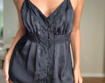 Vintage 90s Black Lace Camisole Top