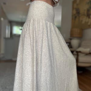 Vintage LIZ CLAIBORNE Lambswool Angora Beige Long Flare Skirt