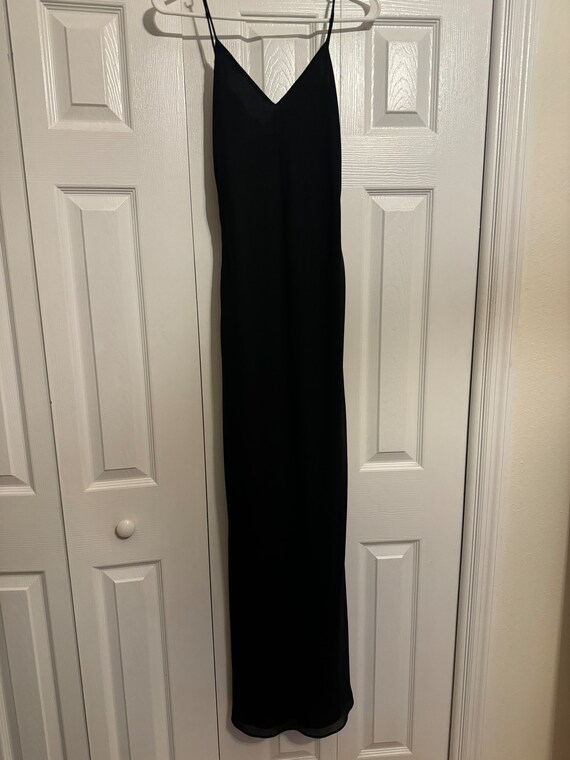 Vintage 90s Open Back Long Black Dress - image 8