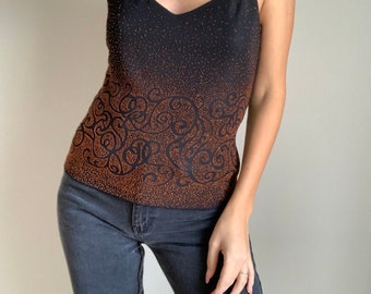 Vintage Y2K Black Decorated Graphics Top