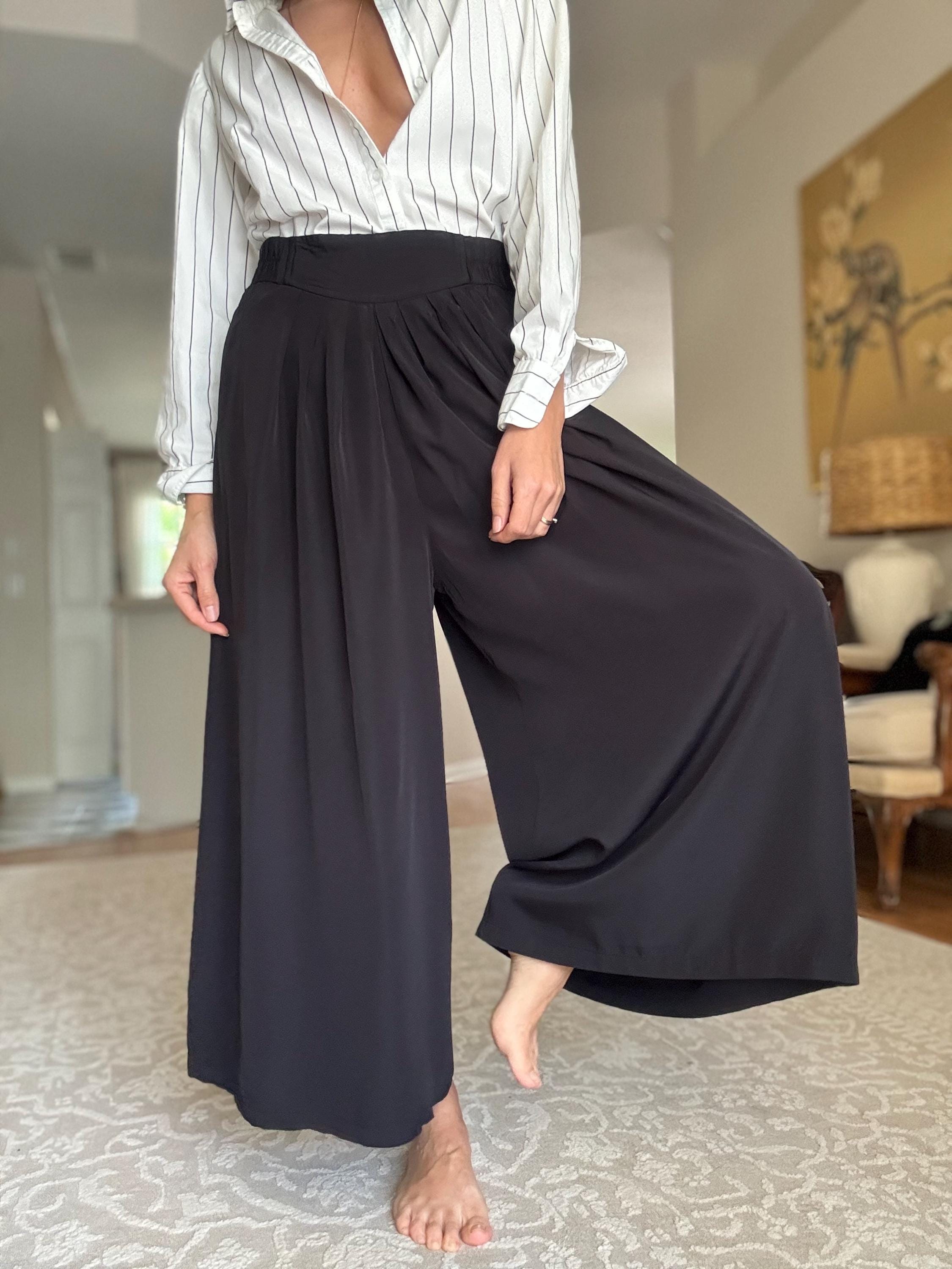 パンツ 80s wool loose flare pants full order Flare Pants Solid Autumn High Waist All Match Office Lady