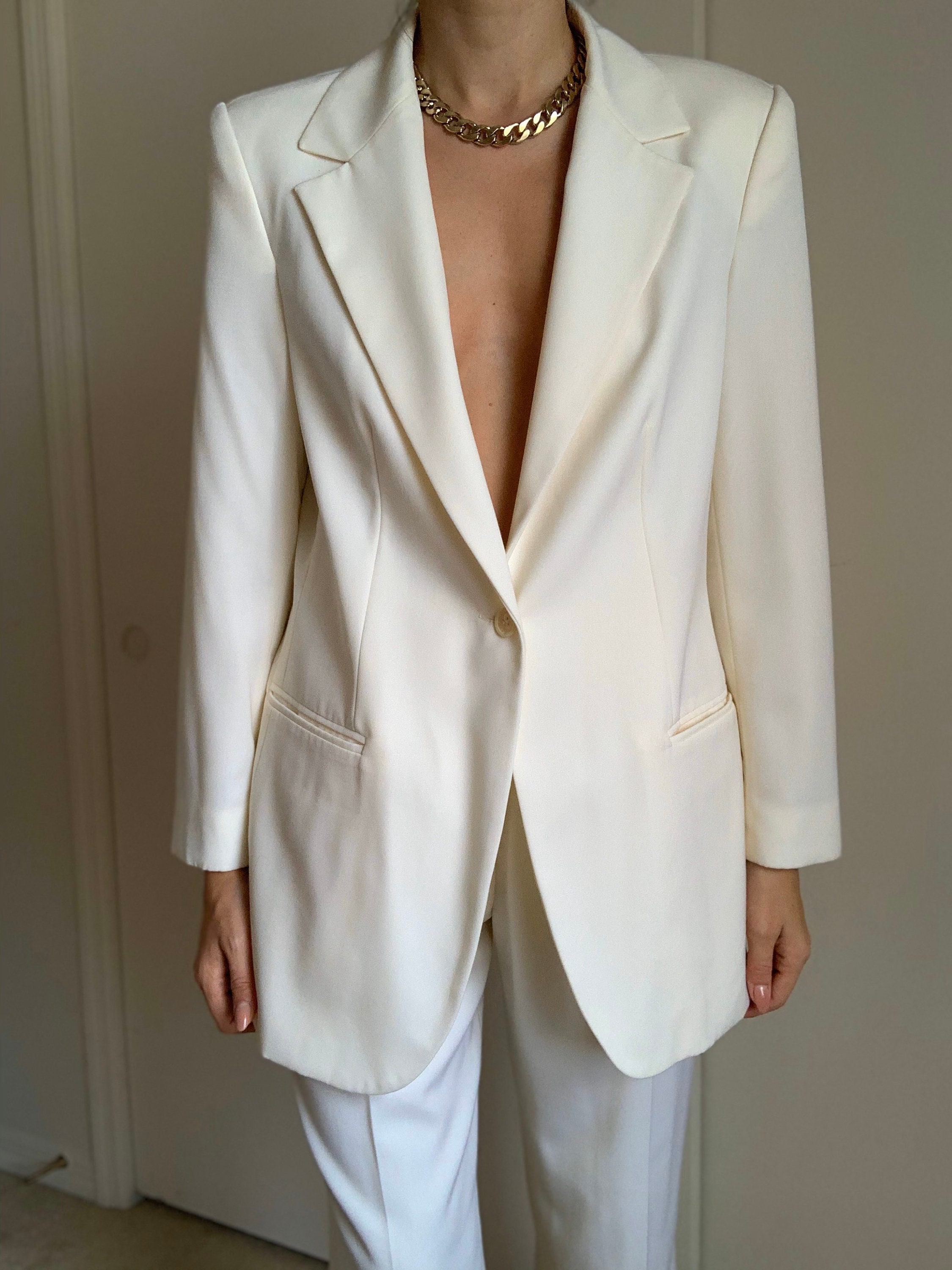 Vintage MICHAEL KORS Pure Wool Creamy Suit - Etsy