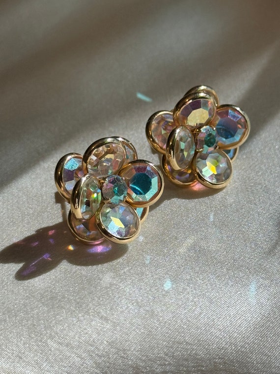 Vintage Stunning Flower Earrings - image 7