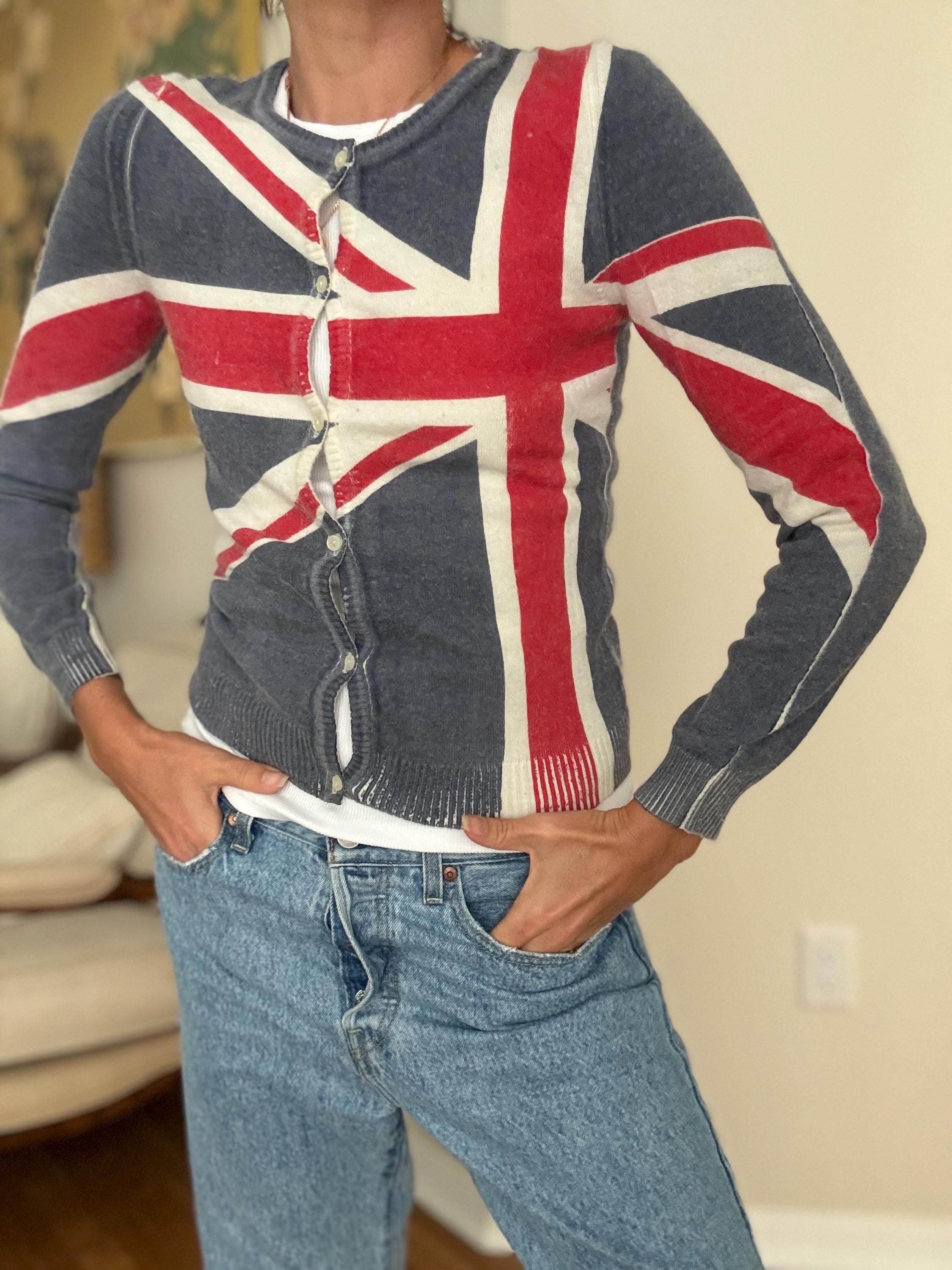 Vintage Dolce & Gabbana Union Jack Flag Cardigan Rare 2000s Vintage Dolce & Gabbana Union Jack Flag Cardigan Rare 2000s