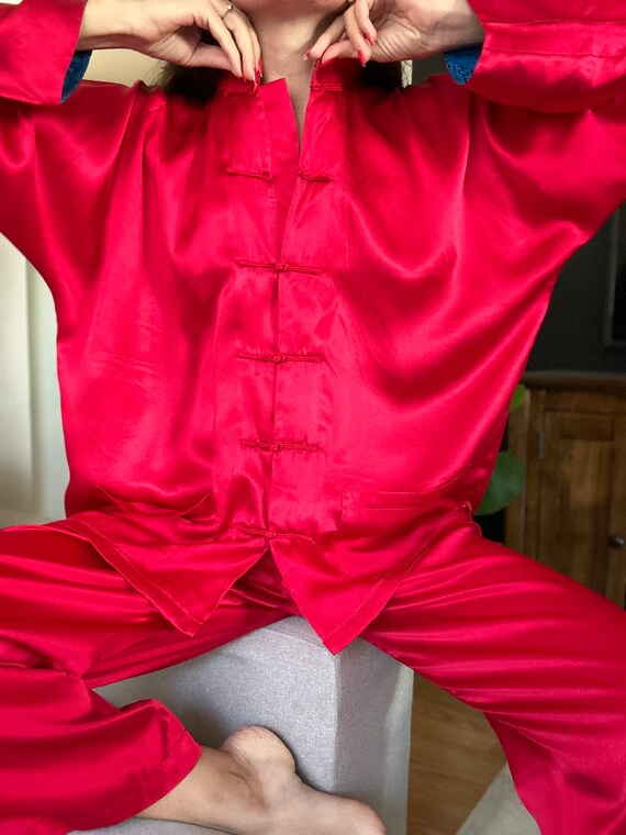 Vintage Pure Silk Red Pajama - image 4