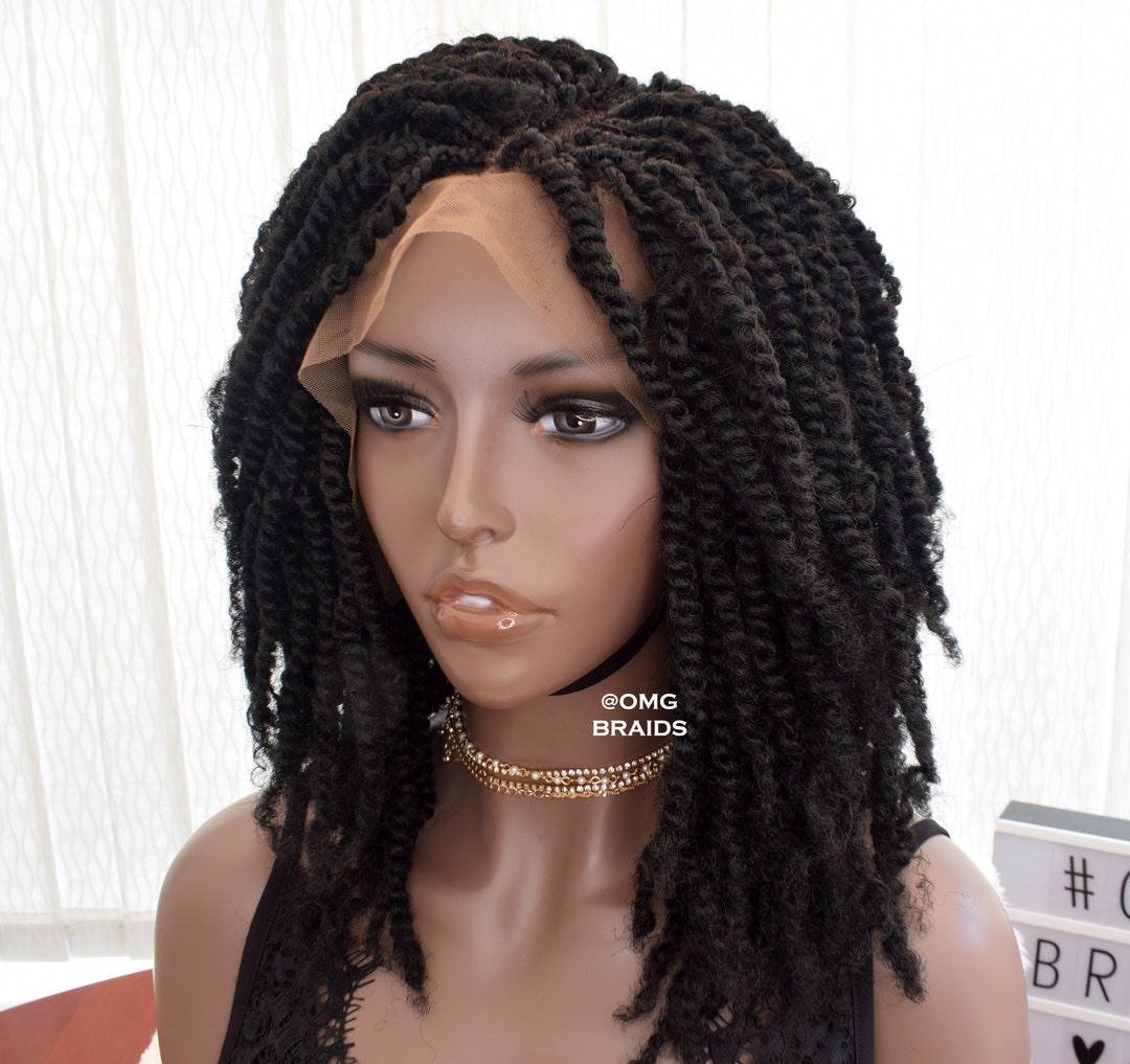 Braided Wigs Spring Kinky Twist Lace Front Braids Wigs Etsy