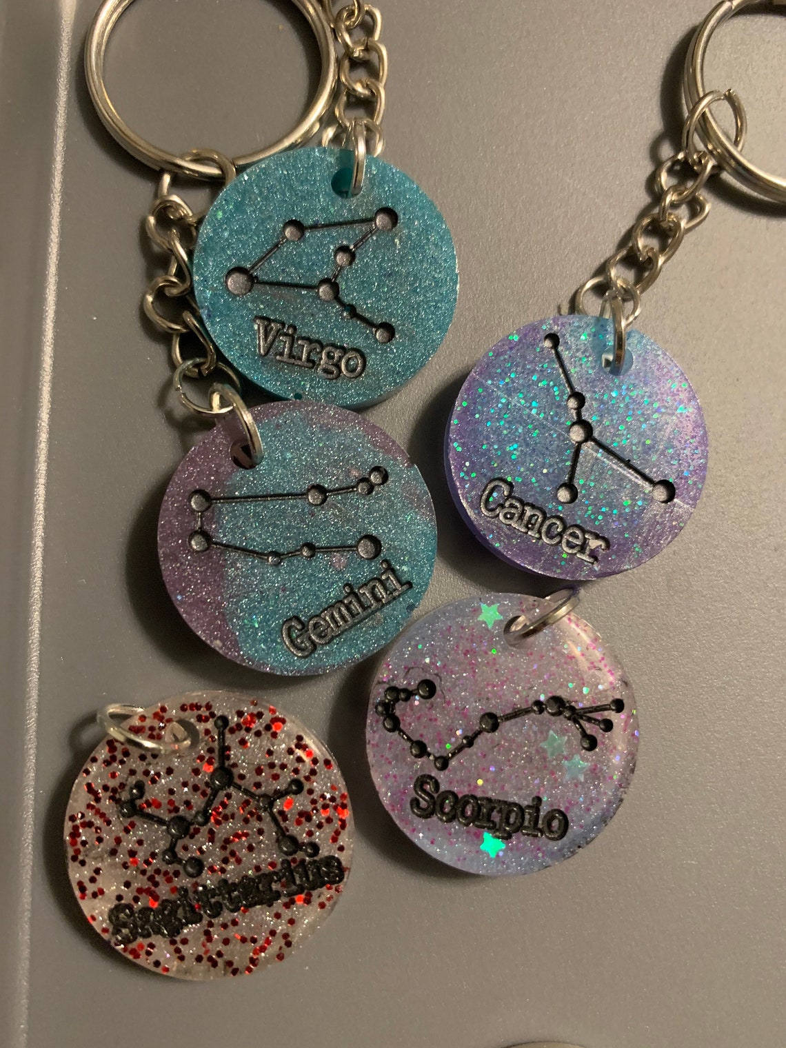 Zodiac sign keychain Etsy