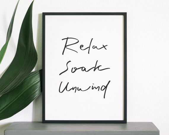 Bathroom Spa Wall Decor Relax Soak Unwind Art Bath - Spa Wall Art Decor Bathroom Spa Wall Decor Relax Soak Unwind Art Bath - Spa Wall Art Decor