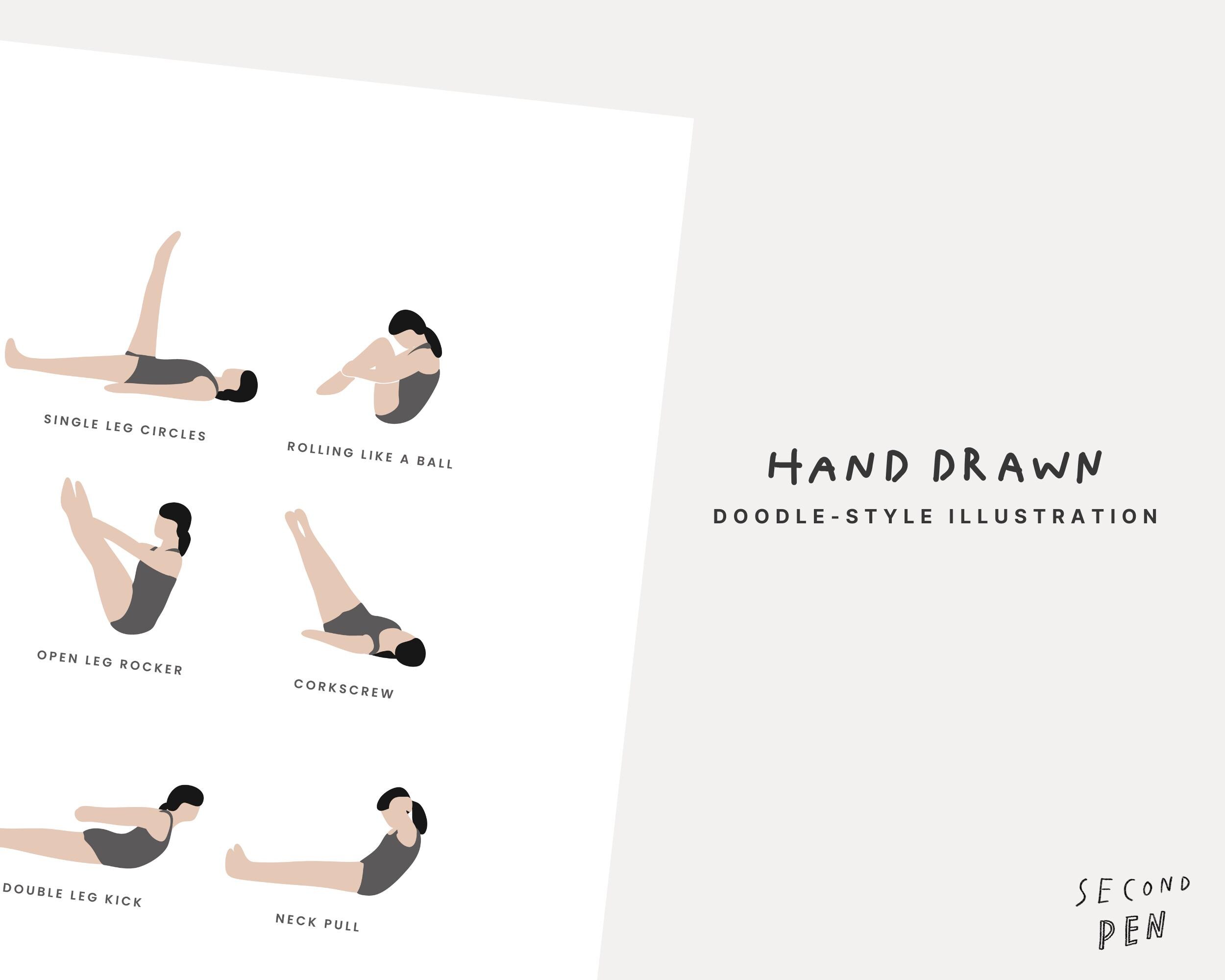34 Classical Mat Pilates Exercises Printable Wall Art, Pilates Studio ...