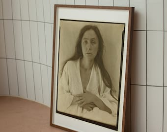 Vintage Art Print - Georgia O'Keeffe Portrait - Alfred Stieglitz Photography - Digital Download