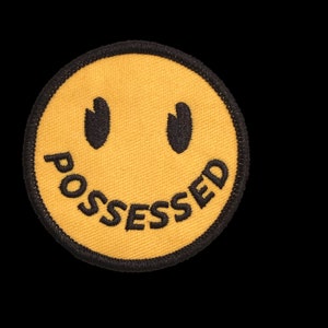 possessed smiley face embroidered patch