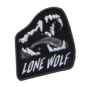 Lone Wolf Patch, Embroidered Iron-On