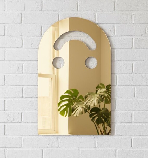 Funky Smiley Face Mirror (4 Colors), Unique Bedroom Acrylic Wall Art
