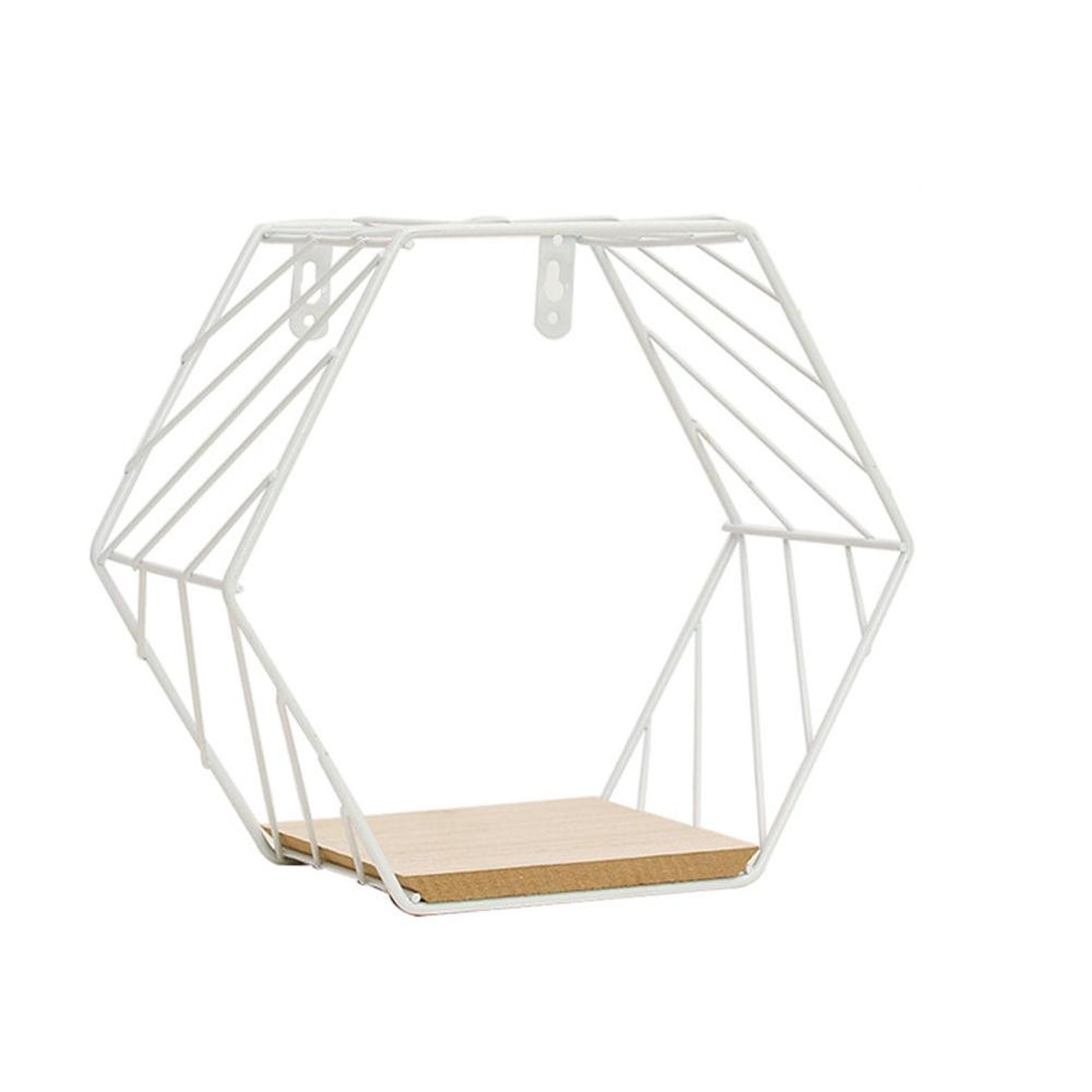 Wall Mounted Hexagonal Ironwood Shelf Living Etsy