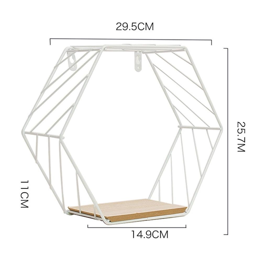 Wall Mounted Hexagonal Ironwood Shelf Living Etsy