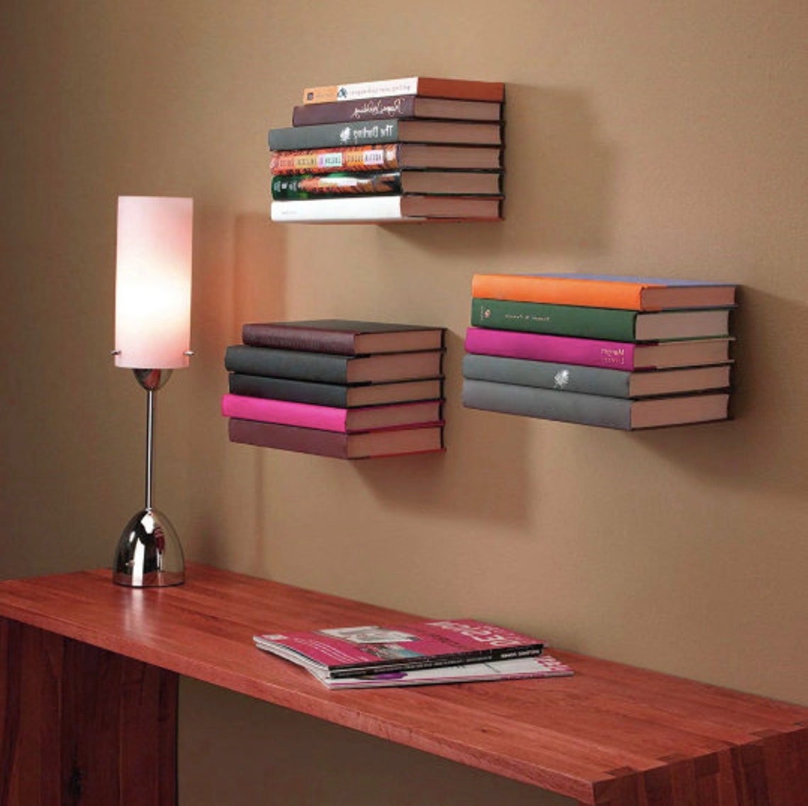 Wall Mounted Iron Floating Book Shelf Living Etsy UK