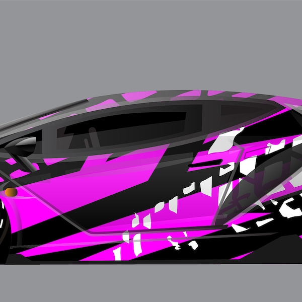 Car Wrap Design Graphic Livery Purple SVG ESP AI