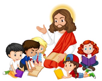 Jesus and Kids Sticker Laptop waterbottle Cross chrstian sticker #15