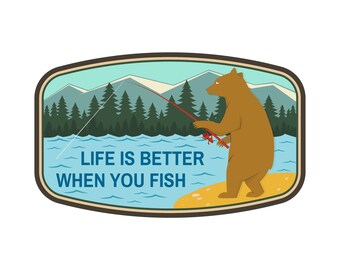 Life is Better When You Fish. Outdoor Sticker car water bottle waterproof window #4