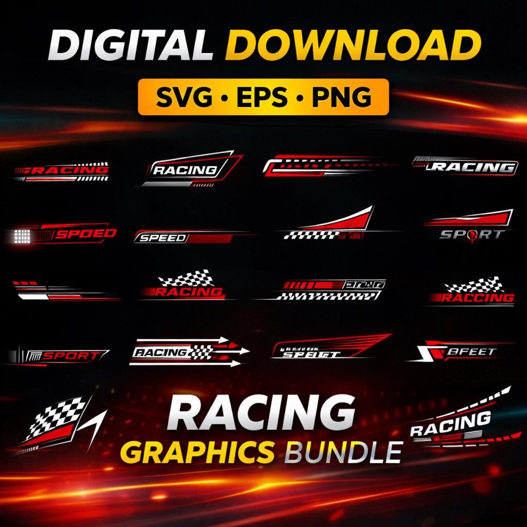 Svg Racing Desktop Background Racing Graphics SVG Bundle | 20 Car Decal Designs | Motorsport Logos ...
