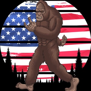 Big Foot american flag shirt design svg png eps