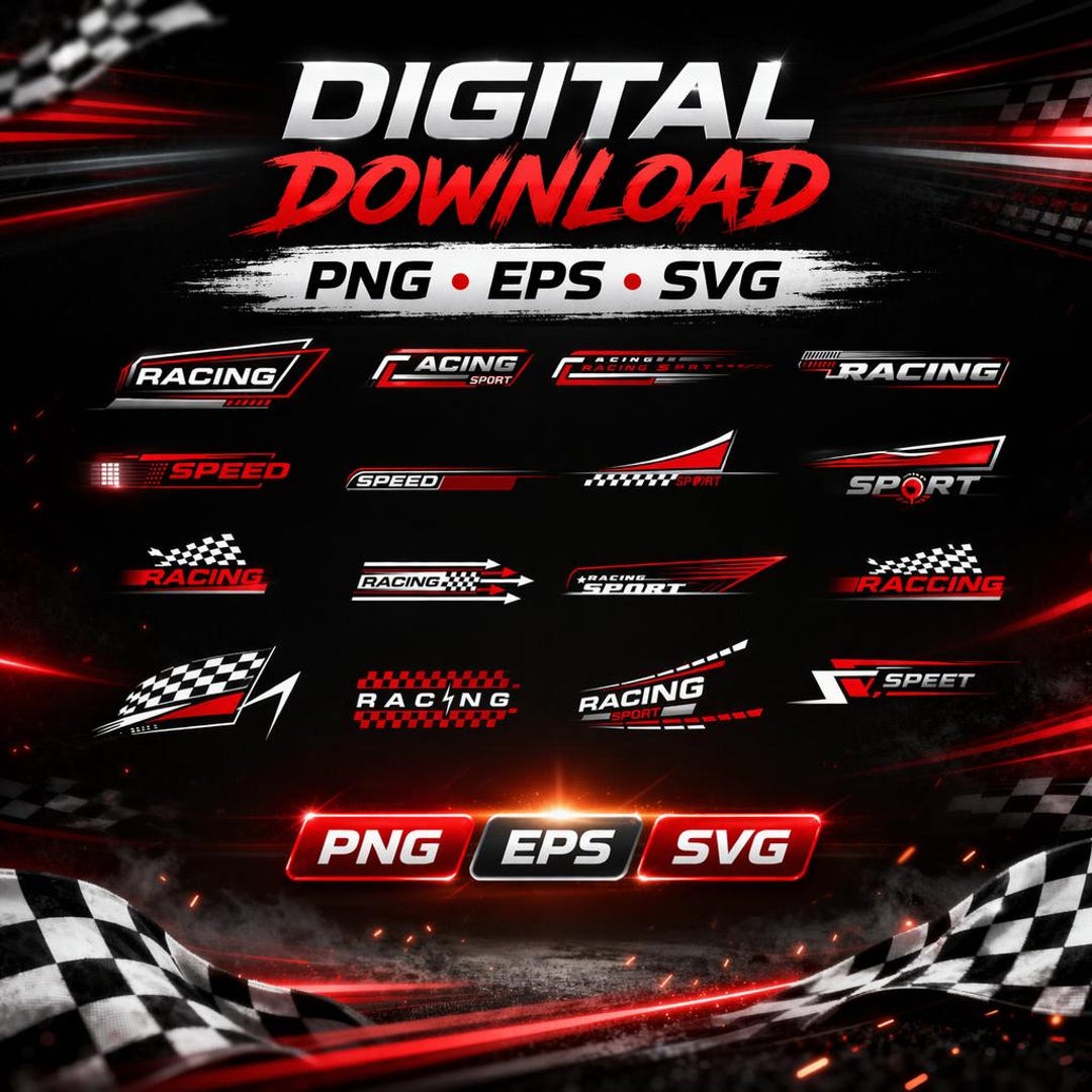 Racing Decal Bundle SVG | Car Wrap Graphics Pack | Automotive Vinyl ...