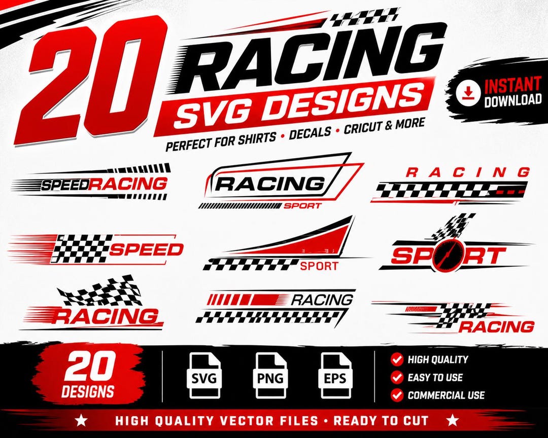 Racing SVG Bundle for Cricut | Race Car Decal Designs | Motorsports ...