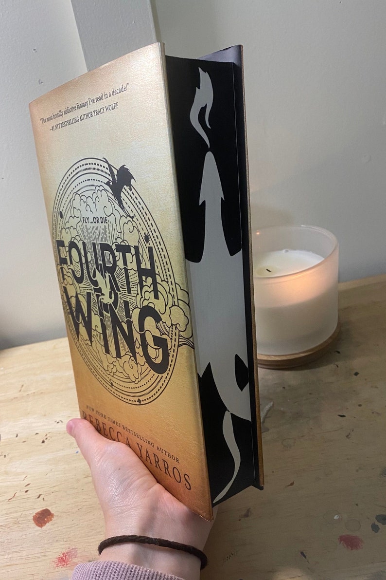 Fourth Wing Rebecca Yarros Stenciled Books Sprayed Edges Etsy Australia