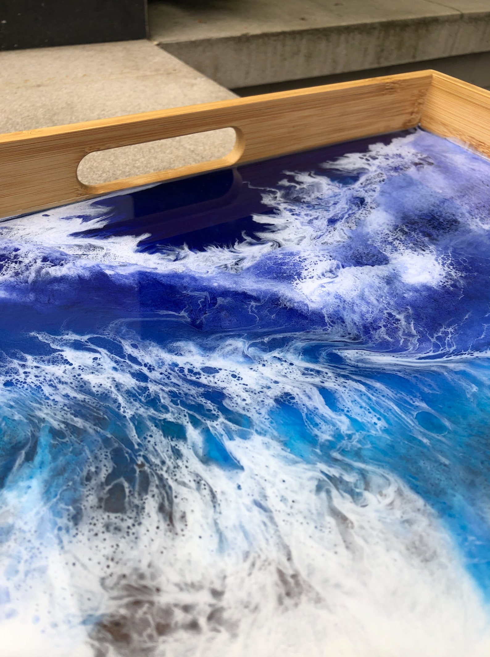 Epoxy resin Ocean Wave Tray Etsy