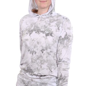 Womens Sun Shirt ultra light breathable UV fabric Sun Protection Factor UPF/SPF50 True Timber White Viper camo Made in USA clothing