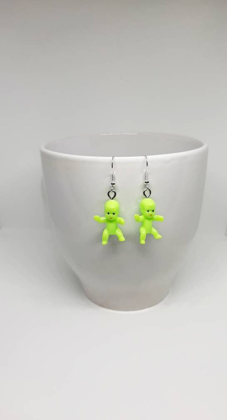 Baby Earrings Novelty Earrings Plastic Baby Earrings Cute Etsy