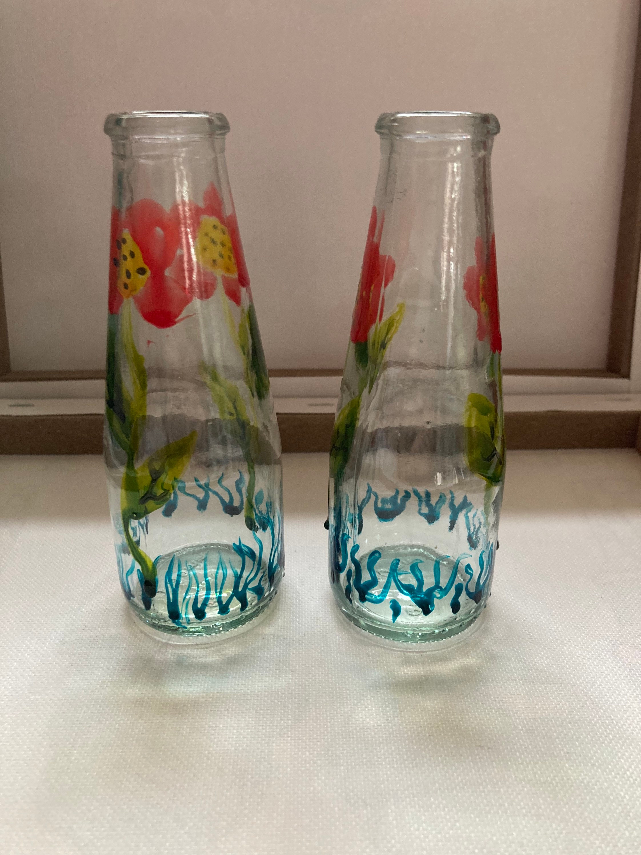 Set of two single stem vases Etsy