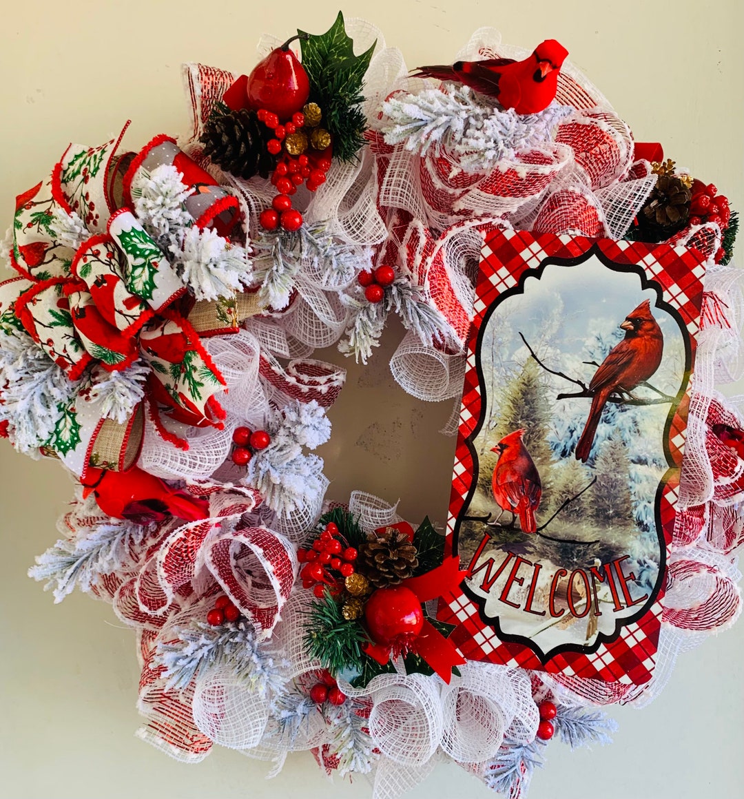 Cardinal Christmas Wreath 